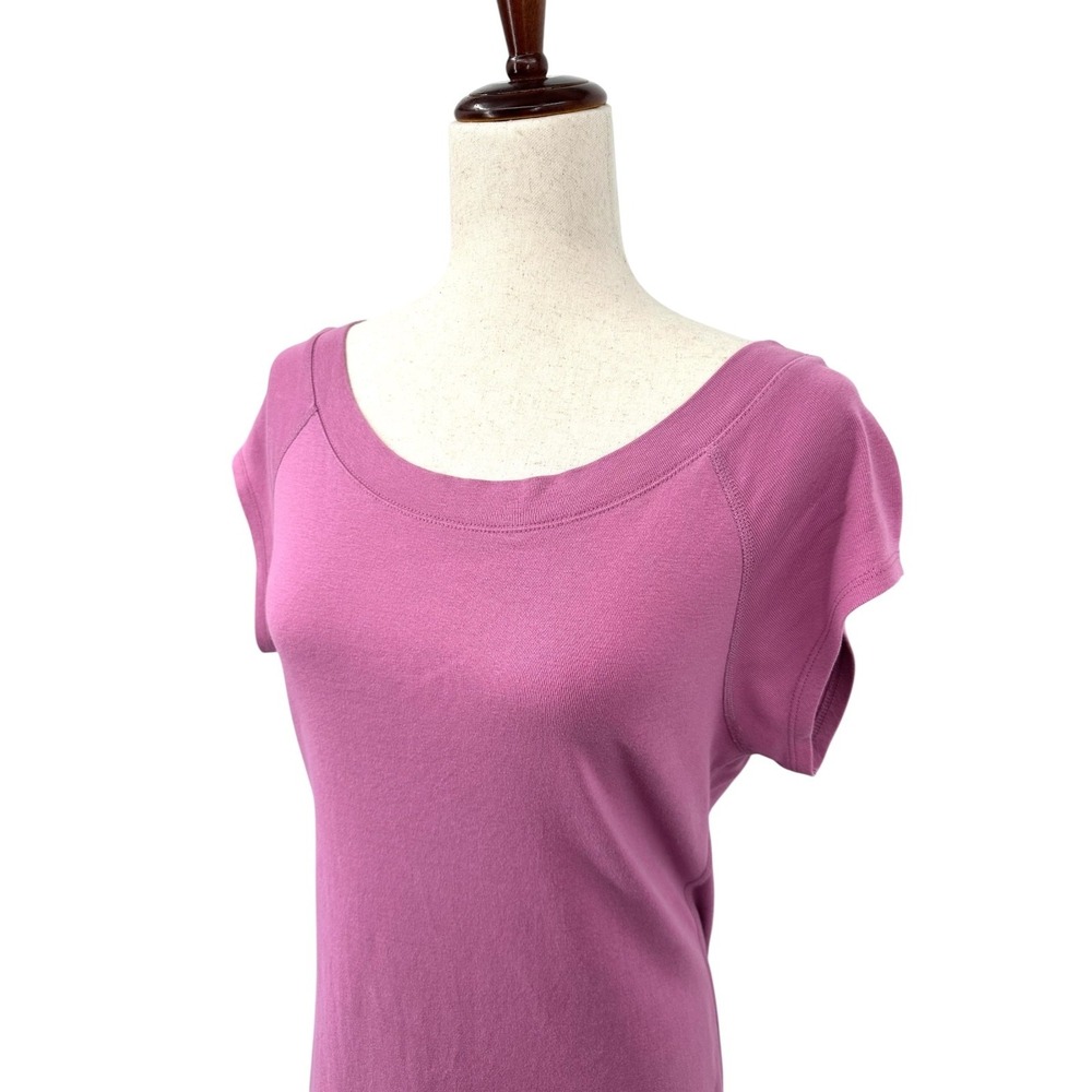 CHELSEA & THEODORE Orchid Purple Boatneck Cap Sleeve T-Shirt Dress Women's XL - Picture 2 of 10